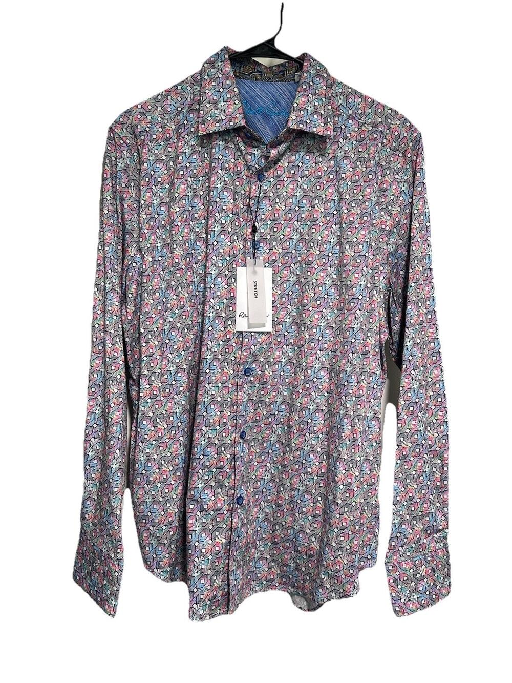 Robert Graham Long Sleeve Shirt Size Med NWT Geometric Soft Artsy Kaleidoscope